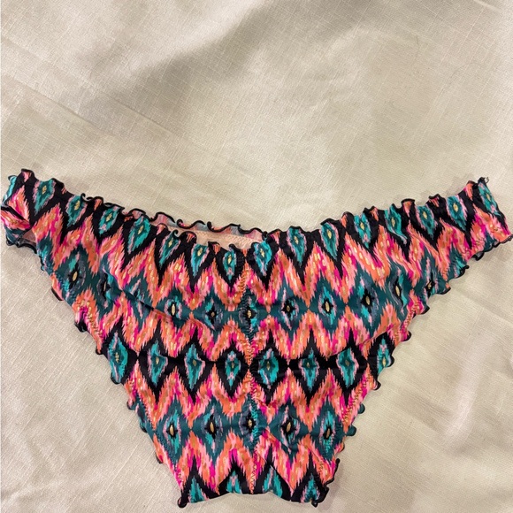 Shade & Shore Colorful Ruffled Patterned Bikini Bottom - Picture 2 of 3